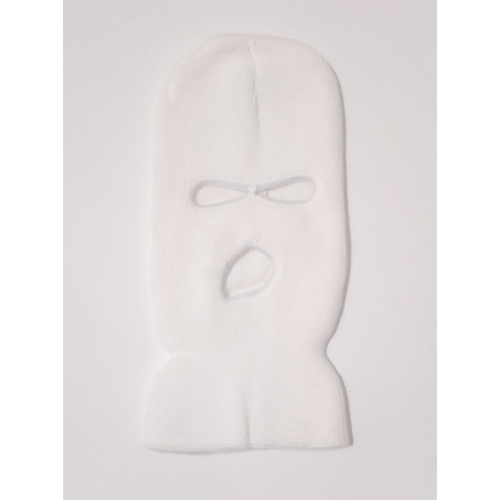 White Knit Ski Mask - Picture 2 of 3